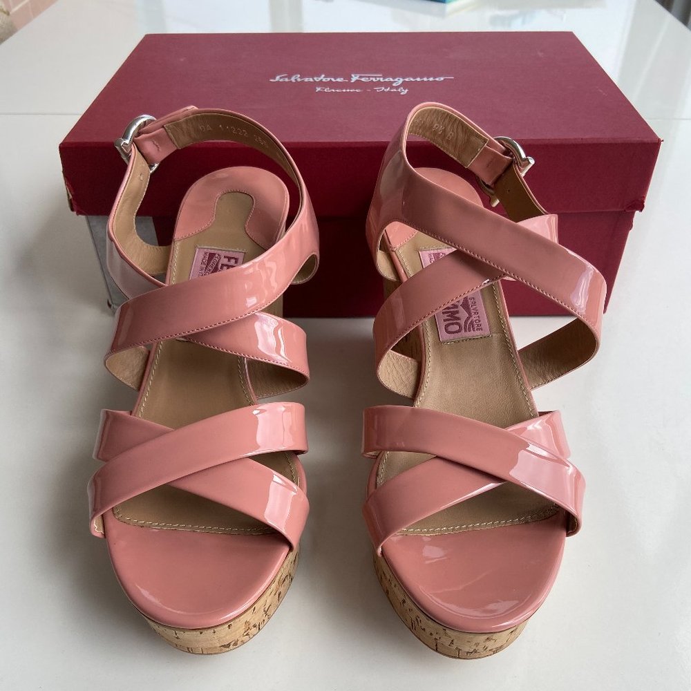Salvatore Ferragamo Women Persy Wedges Sandal 9.5C